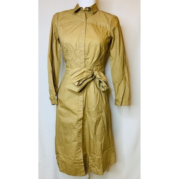 NWT J. Crew safari khaki shirtdress dress 2 XS - Picture 3 of 7